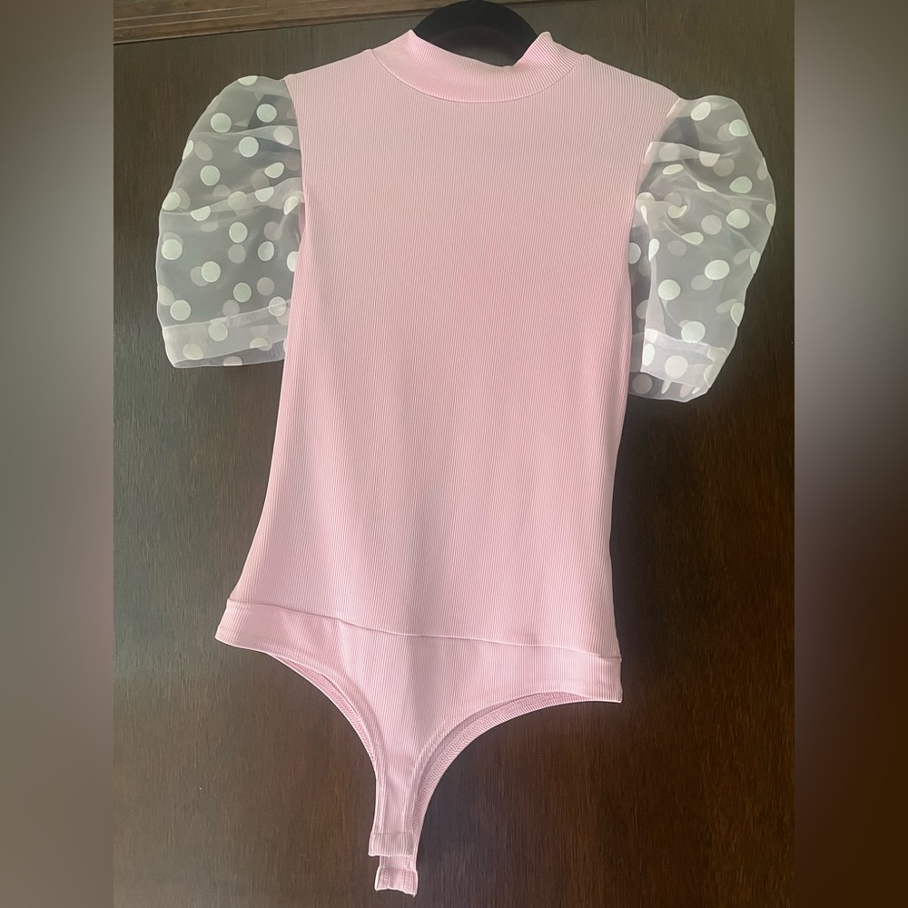 Pink Lily Pink Bodysuit w/ Balloon Sleeves